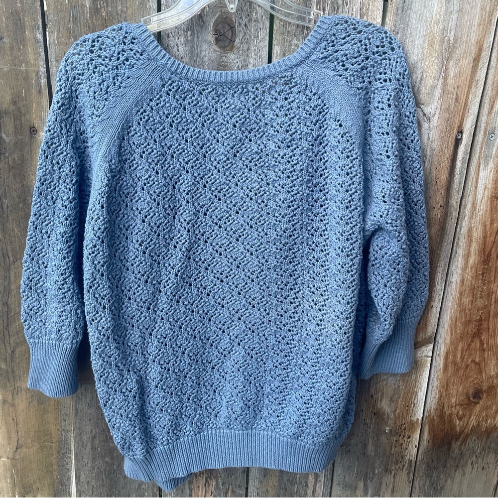 Avenue Crocheted Open-Knit Snap Closure Cardigan Sz. 18/20 - Picture 5 of 14